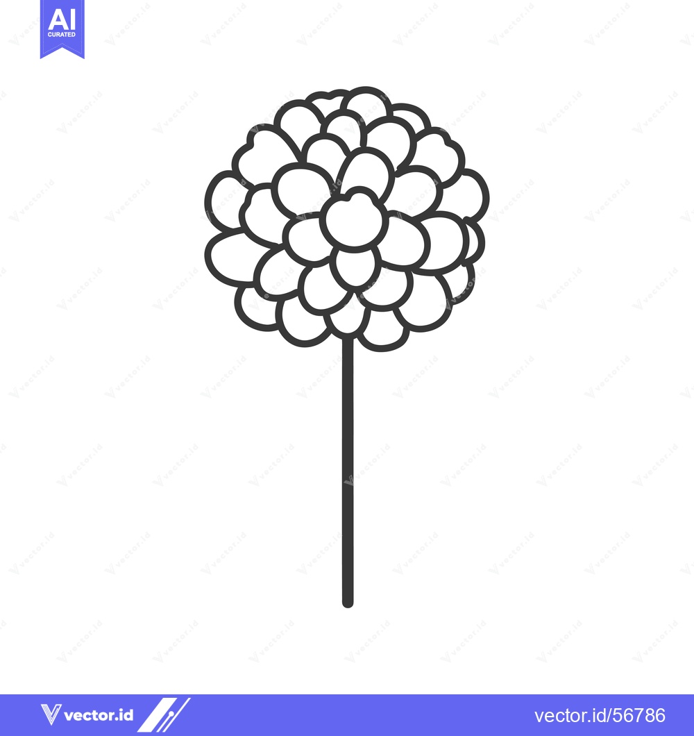 Premium Vector of Line Drawing of a Single Flower on a Stem