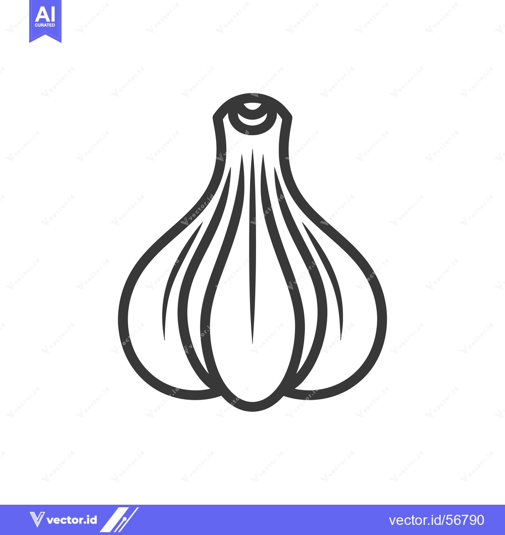 Premium Vector dari Line drawing of a single garlic bulb