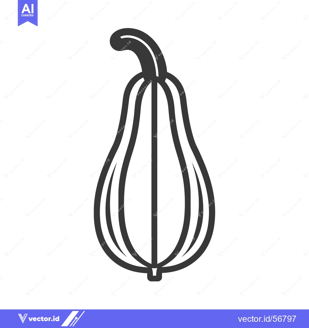 Premium Vector dari Line Drawing of a Single Gourd