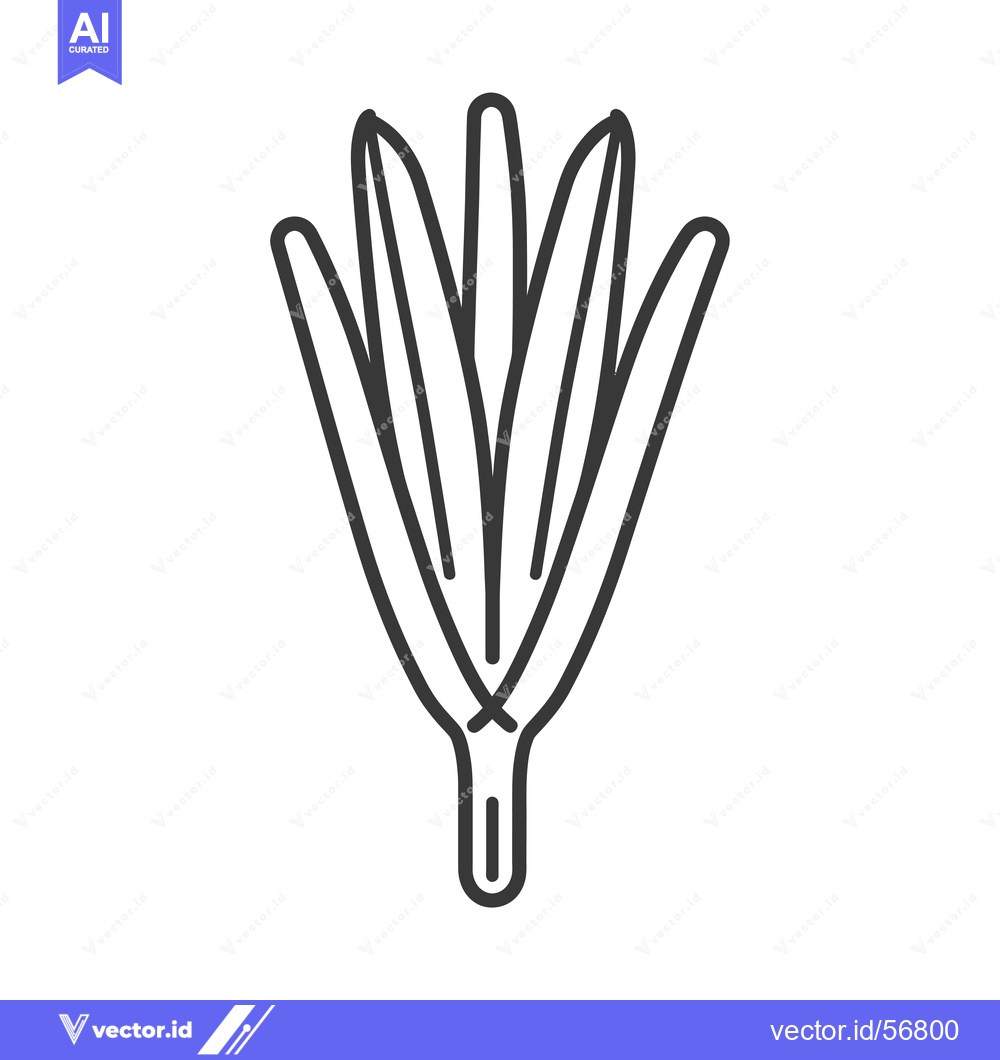 Premium Vector dari Line Drawing of a Single Green Onion