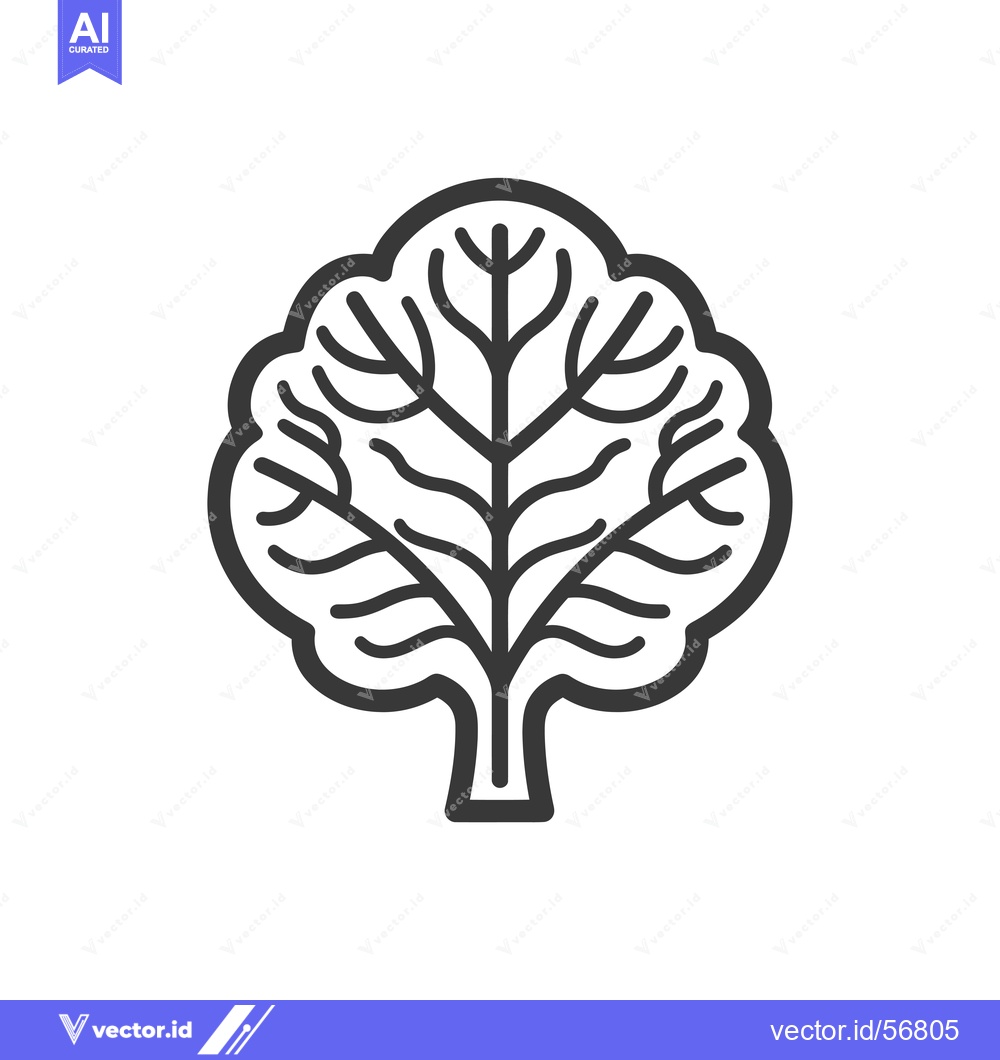 Premium Vector of Line drawing of a single leaf with detailed veins