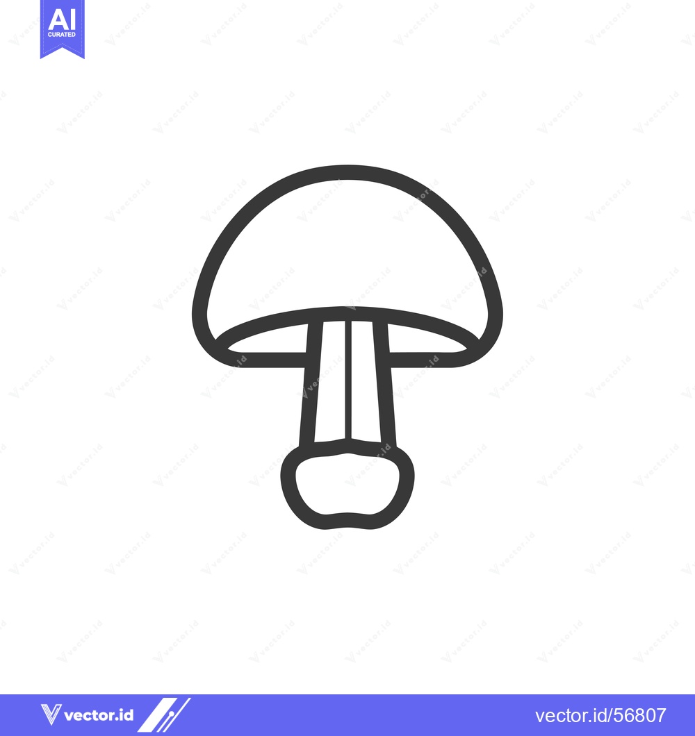 Premium Vector of Line drawing of a single mushroom
