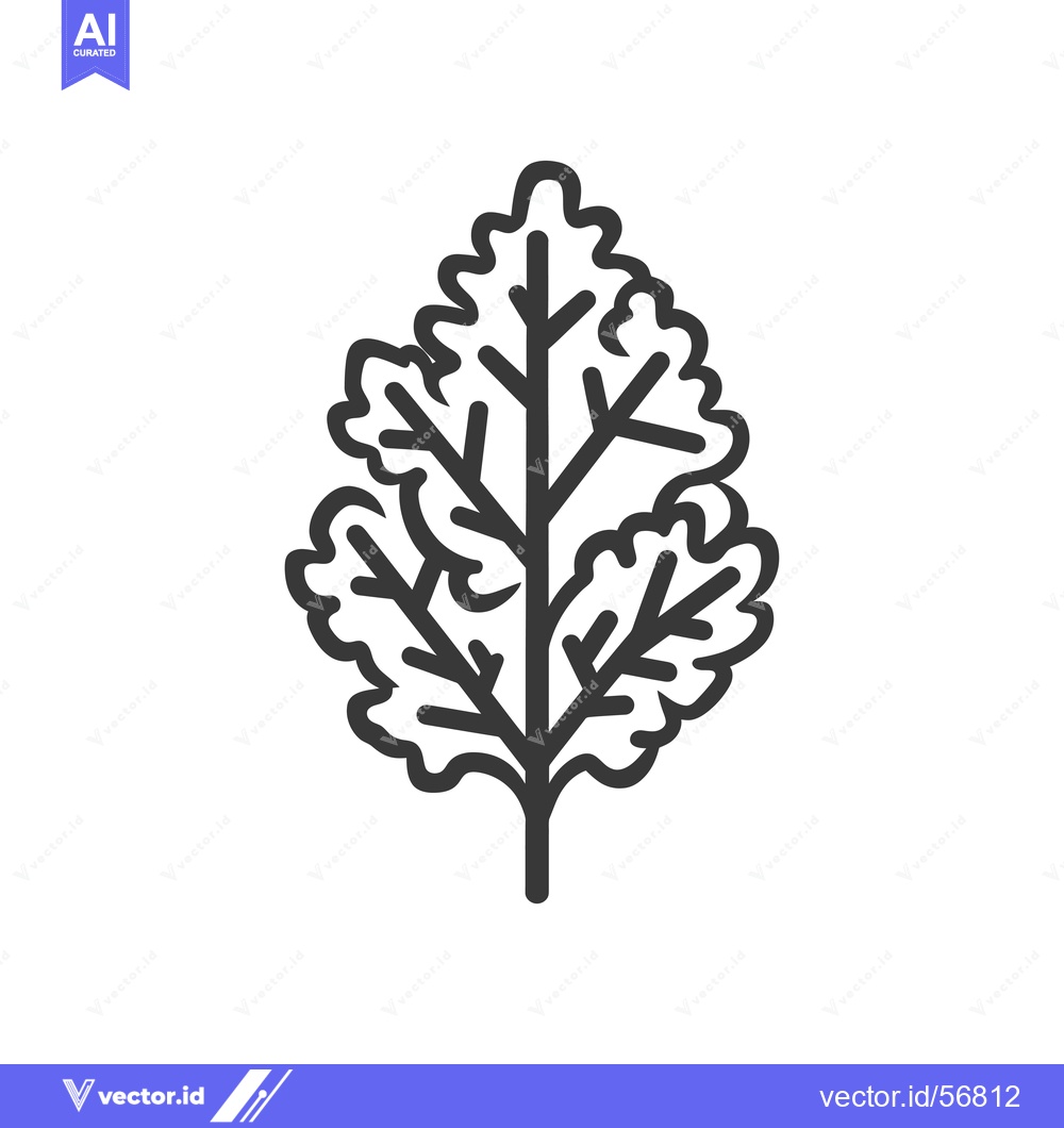 Premium Vector dari Line Drawing of a Single Parsley Leaf