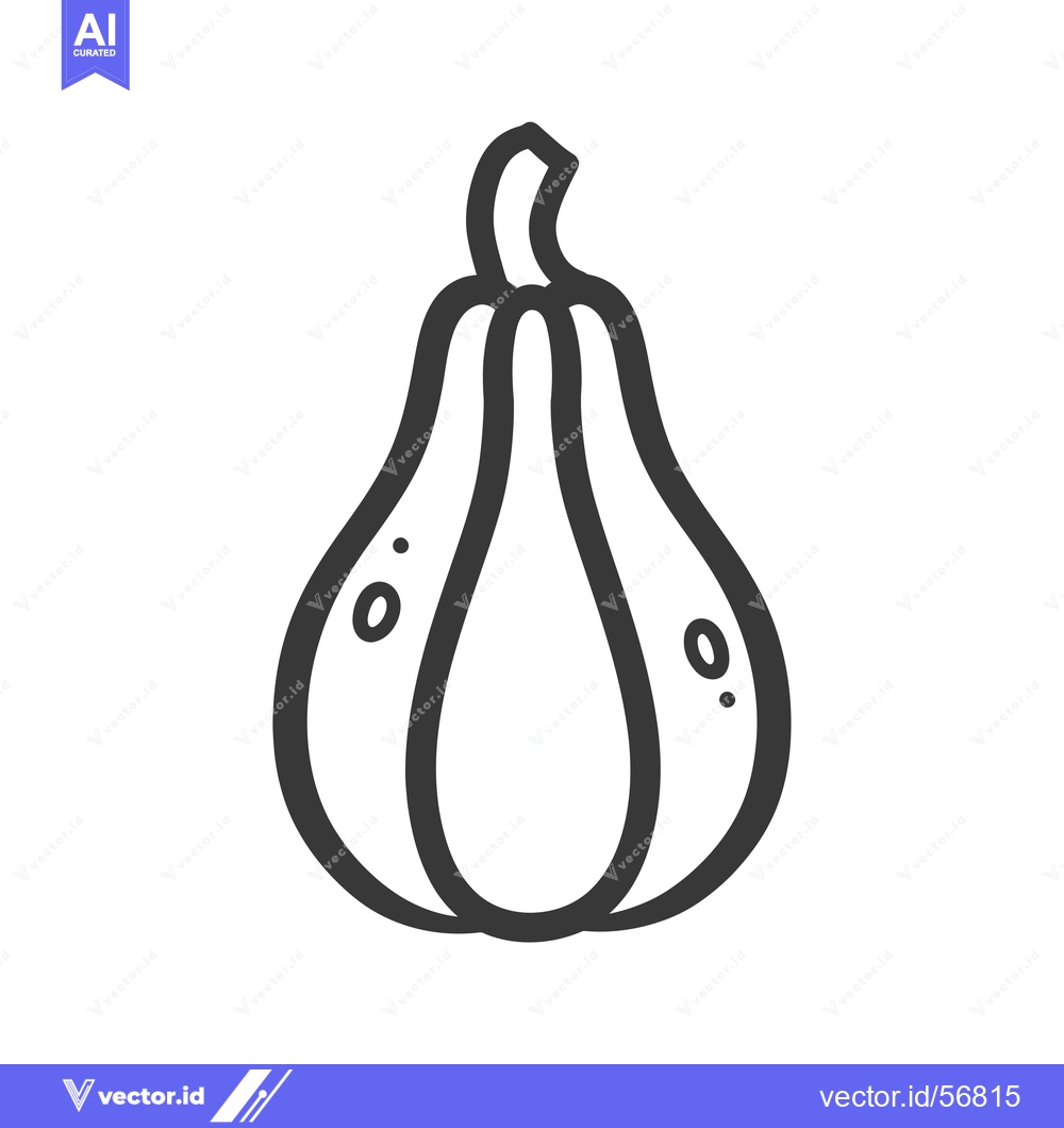 Premium Vector dari Line Drawing of a Single Pear-Shaped Squash