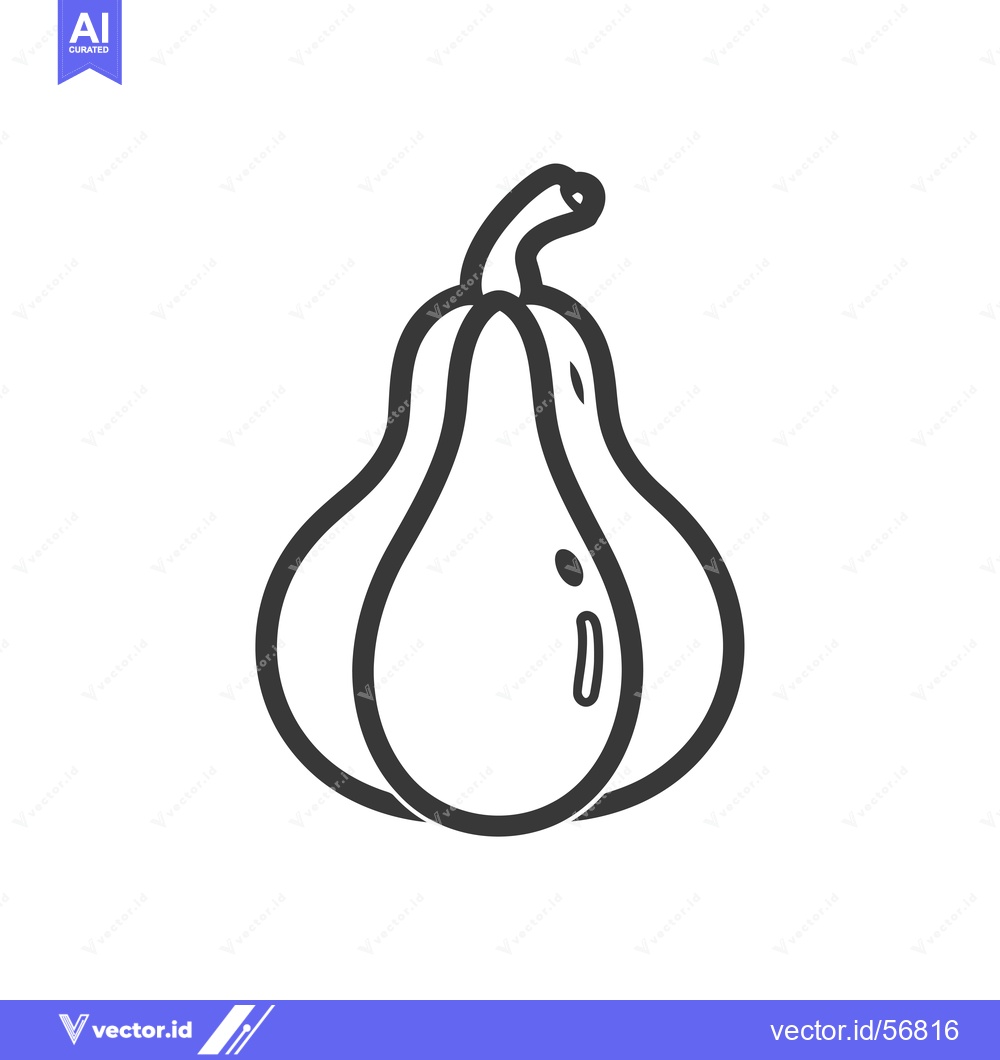 Premium Vector of Line drawing of a single pear with a stem