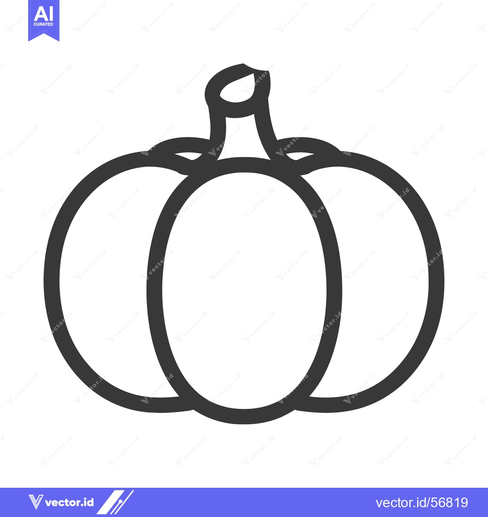 Premium Vector dari Line Drawing of a Single Pumpkin