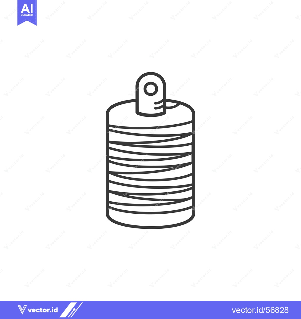 Premium Vector dari Line Drawing of a Single Spool of Thread