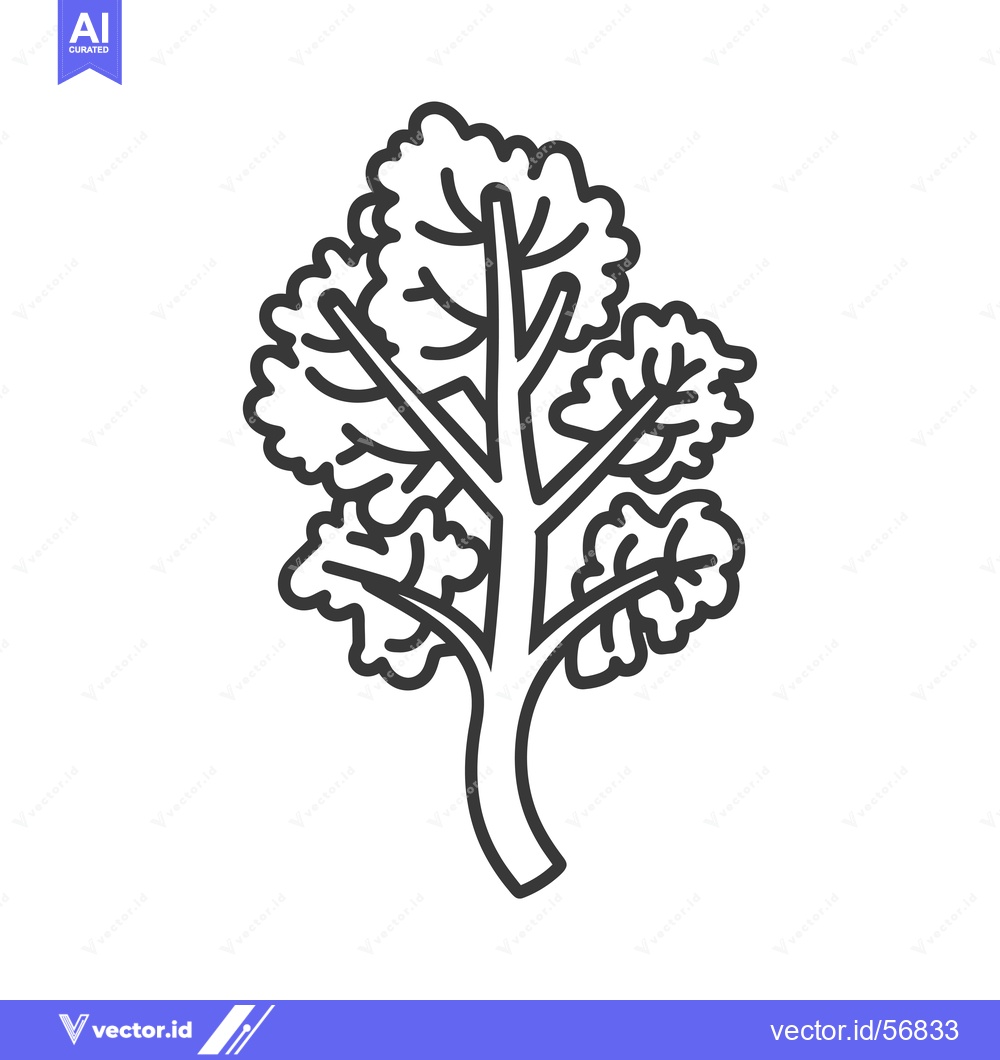 Premium Vector dari Line drawing of a single sprig of parsley