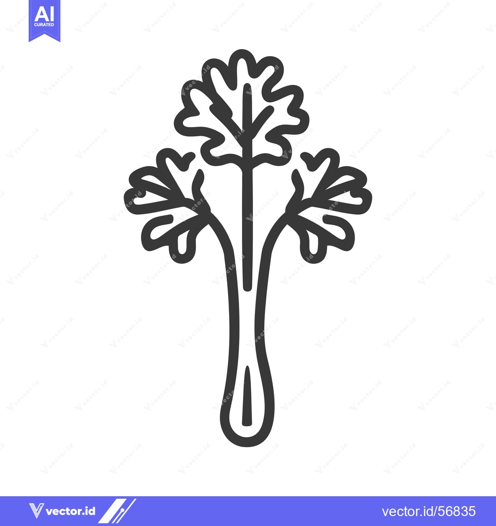 Premium Vector dari Line drawing of a single stalk of celery