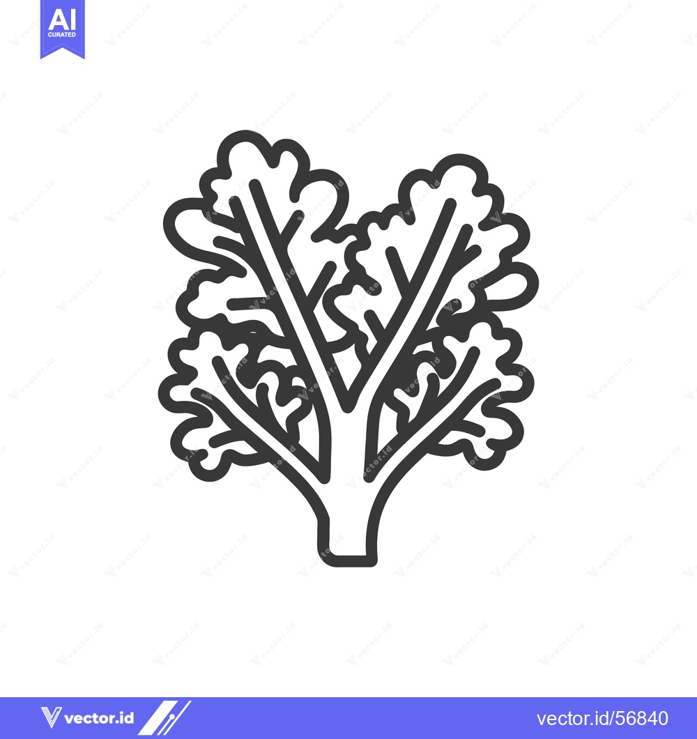 Premium Vector dari Line Drawing of a Single Stem of Parsley