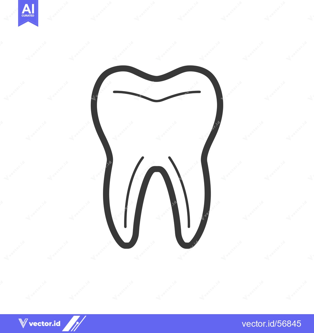 Premium Vector dari Line drawing of a single tooth