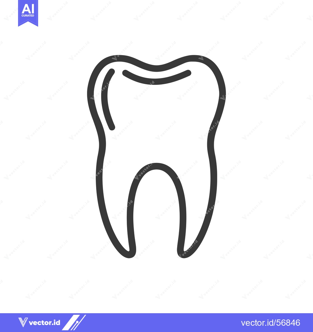 Premium Vector dari Line drawing of a single tooth