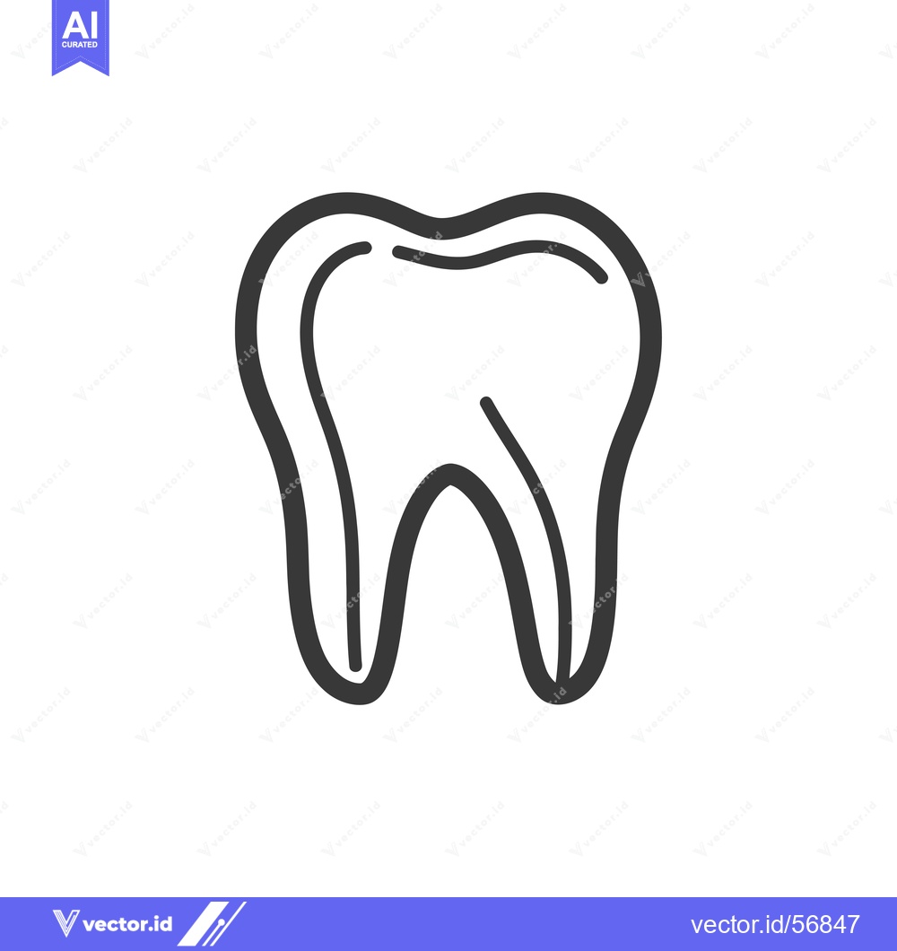 Premium Vector of Line Drawing of a Single Tooth
