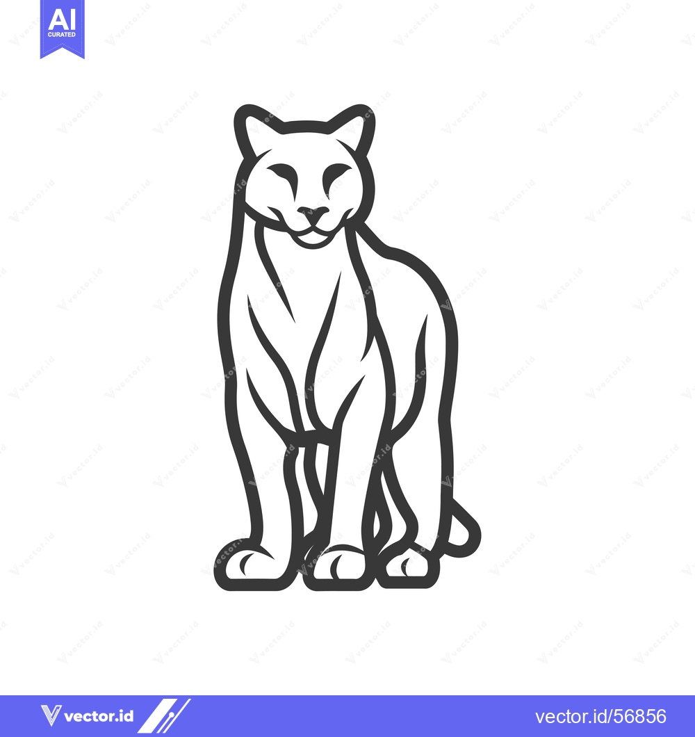 Premium Vector dari Line Drawing of a Sitting Cat
