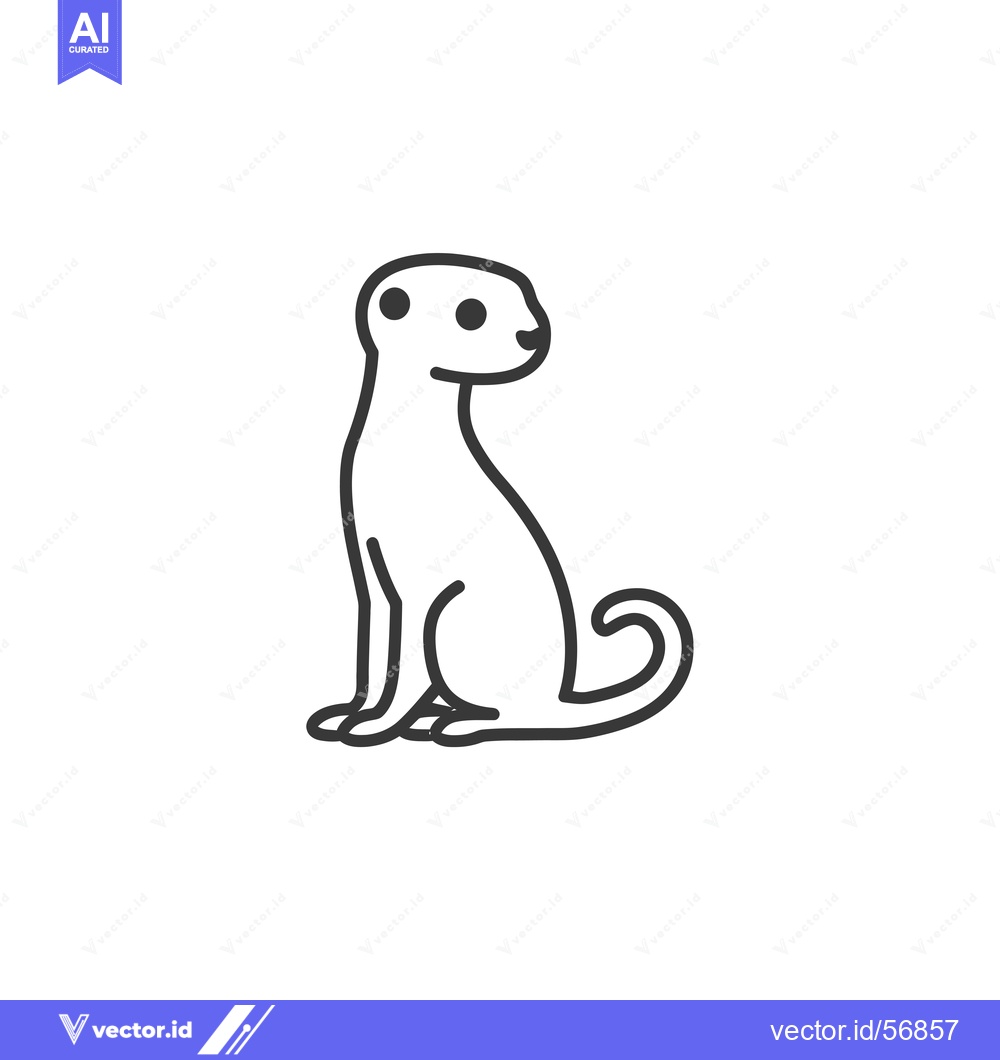 Premium Vector dari Line Drawing of a Sitting Cat