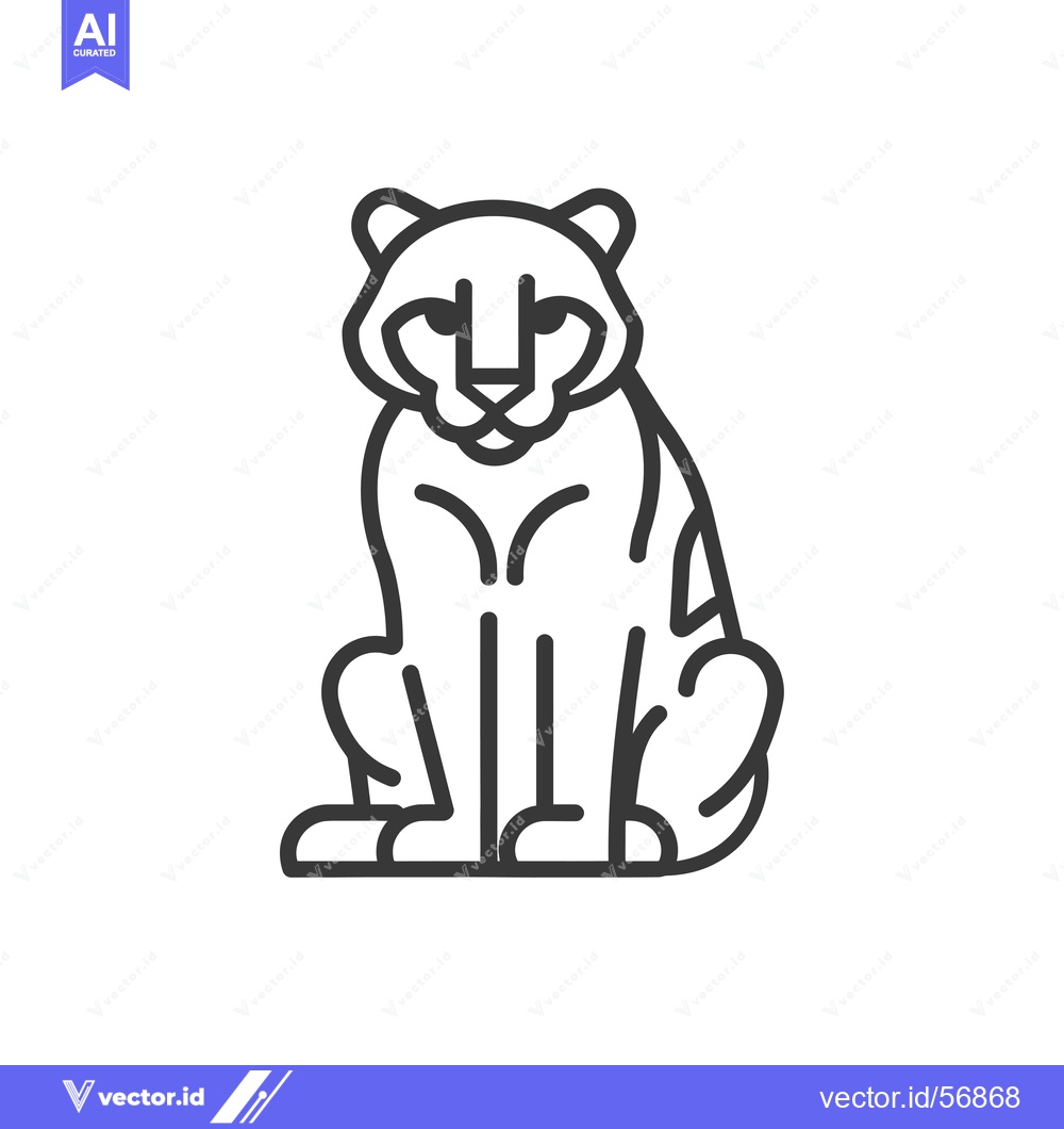 Premium Vector dari Line Drawing of a Sitting Cheetah