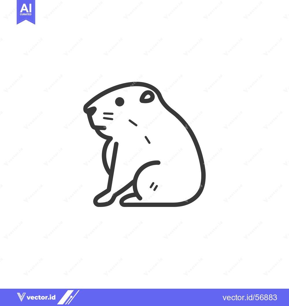 Premium Vector dari Line drawing of a sitting groundhog