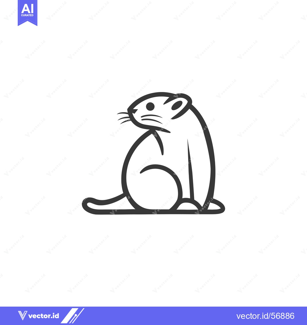 Premium Vector dari Line Drawing of a Sitting Ground Squirrel