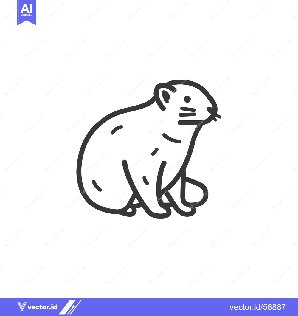 Premium Vector dari Line Drawing of a Sitting Ground Squirrel
