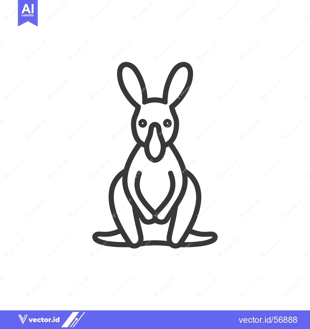 Premium Vector dari Line drawing of a sitting kangaroo