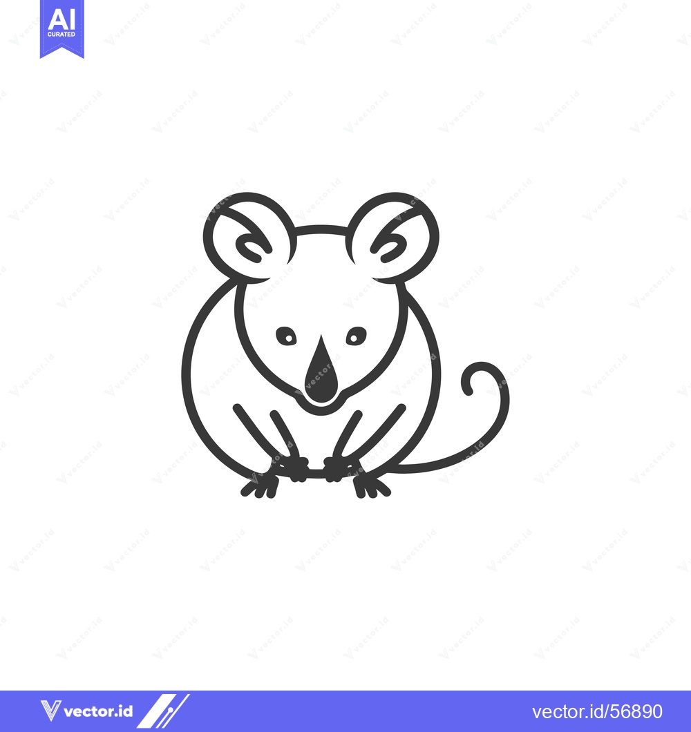Premium Vector dari Line Drawing of a Sitting Koala