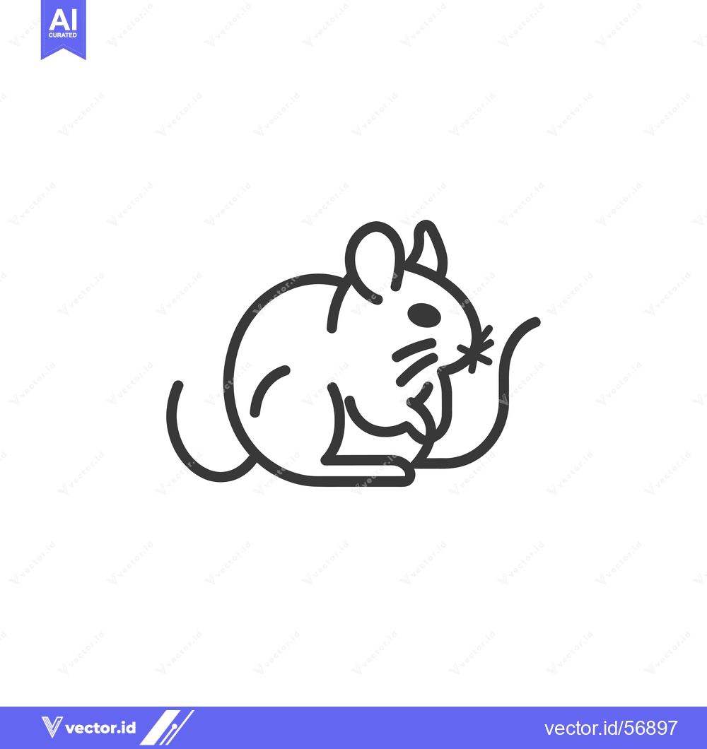 Premium Vector dari Line Drawing of a Sitting Mouse