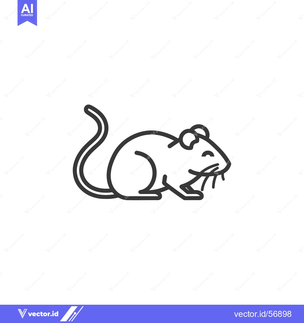 Premium Vector of Line Drawing of a Sitting Mouse