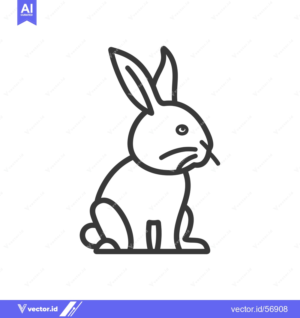 Premium Vector dari Line Drawing of a Sitting Rabbit