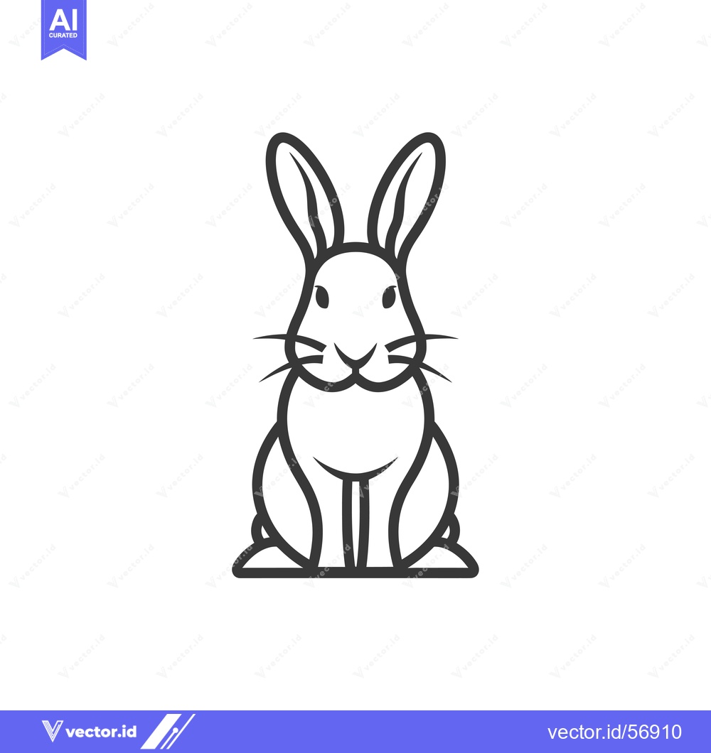 Premium Vector dari Line Drawing of a Sitting Rabbit