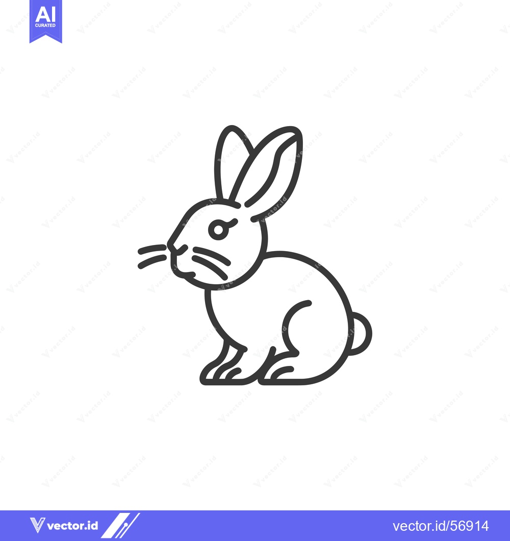 Premium Vector dari Line Drawing of a Sitting Rabbit