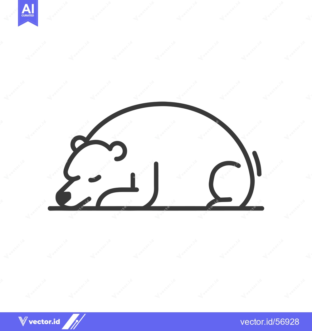 Premium Vector dari Line Drawing of a Sleeping Bear