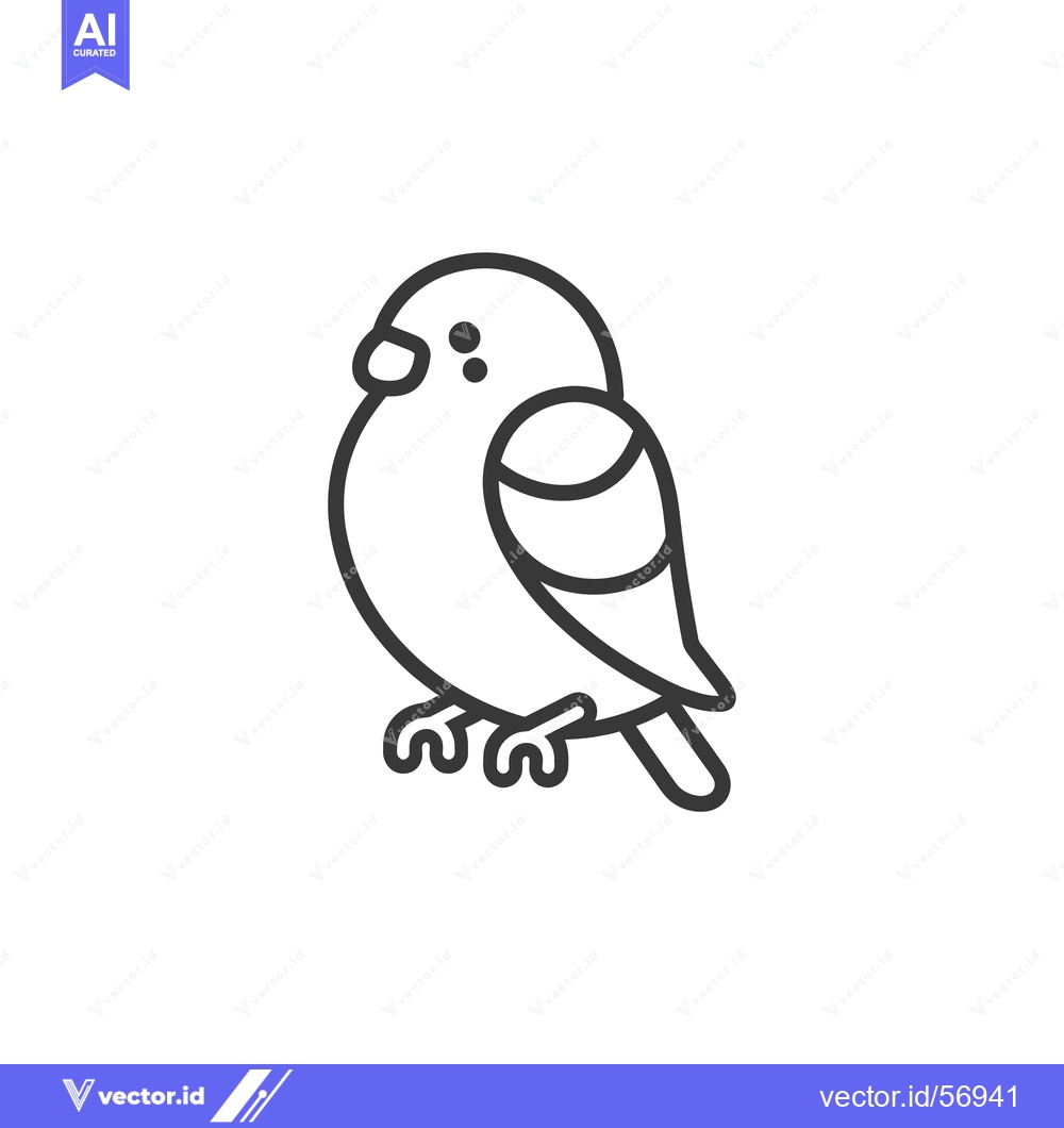 Premium Vector dari Line drawing of a small bird with a round body and a short tail