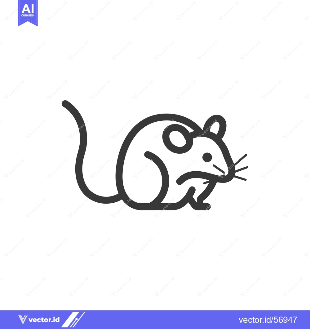 Premium Vector dari Line Drawing of a Small Mouse with Big Ears