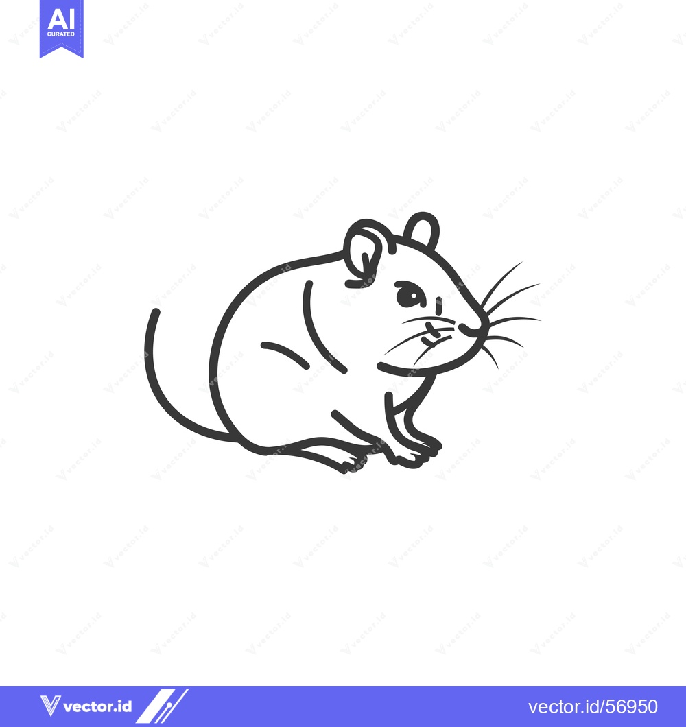 Premium Vector dari Line Drawing of a Small Rodent with Large Ears