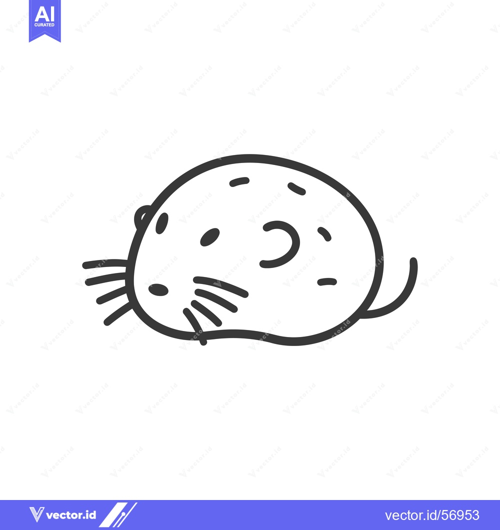 Premium Vector dari Line drawing of a small, round, spotted animal