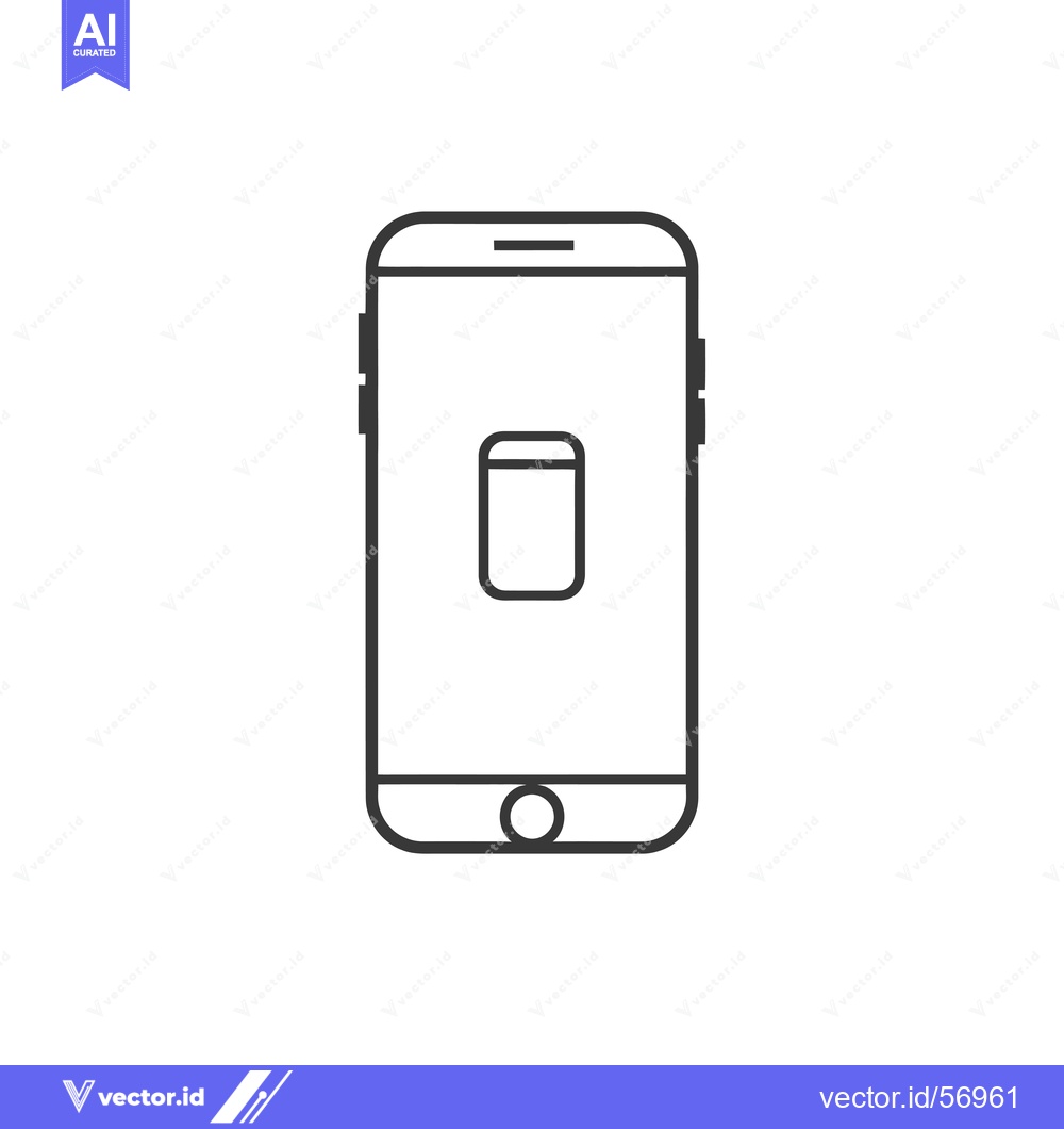 Premium Vector dari Line Drawing of a Smartphone with a Home Button