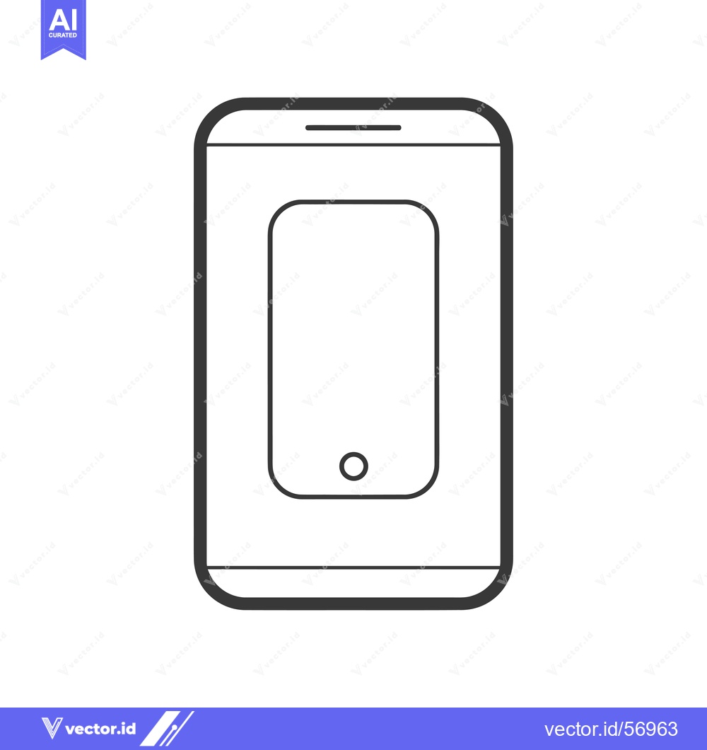 Premium Vector dari Line Drawing of a Smartphone with Rounded Corners