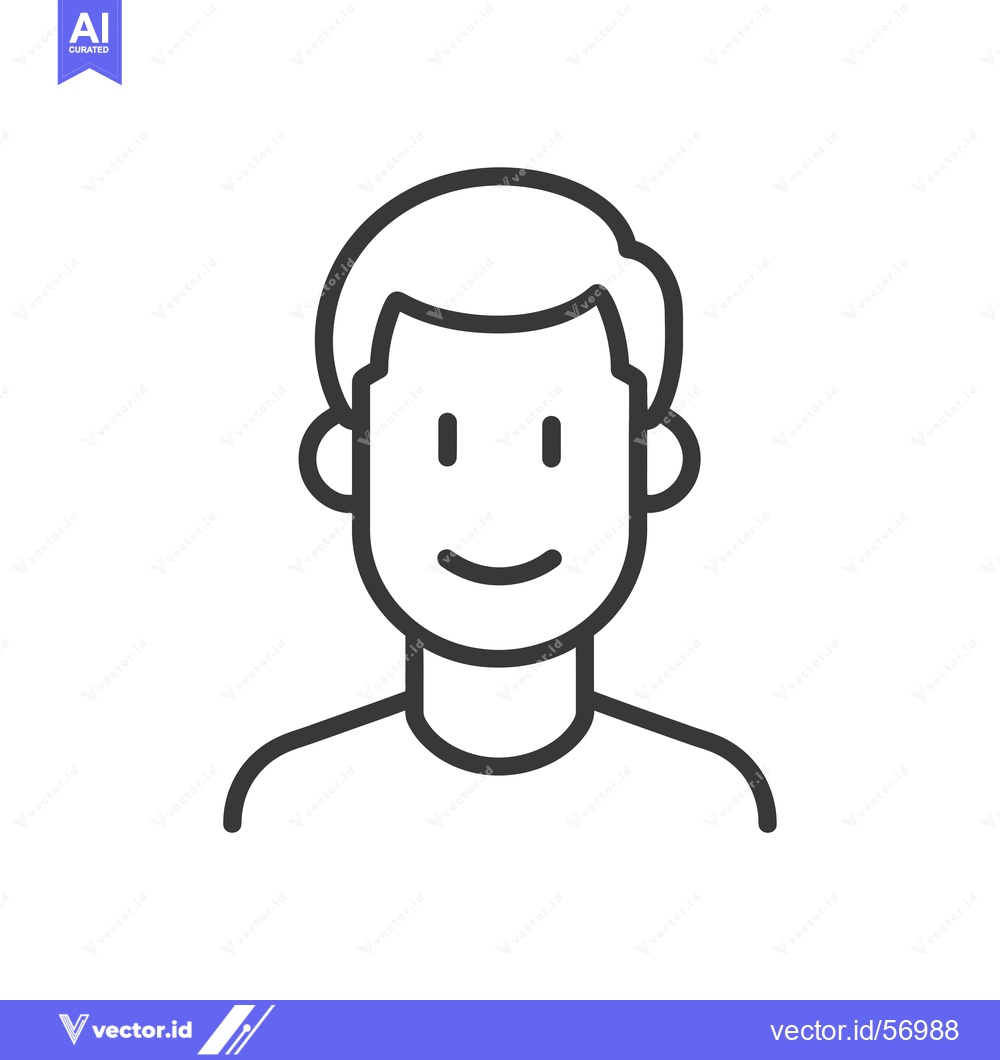 Premium Vector dari Line drawing of a smiling man with short hair