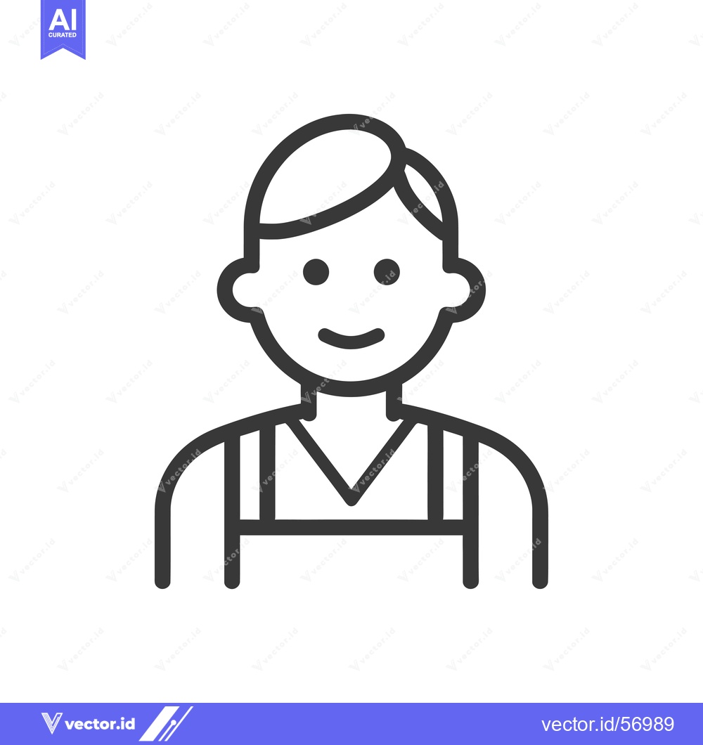 Premium Vector dari Line drawing of a smiling man with short hair and a v-neck shirt