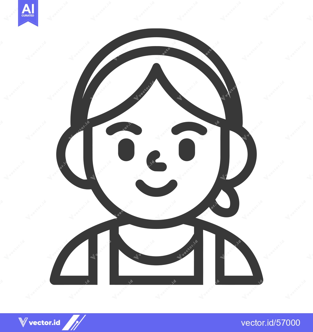 Premium Vector of Line drawing of a smiling person with headphones
