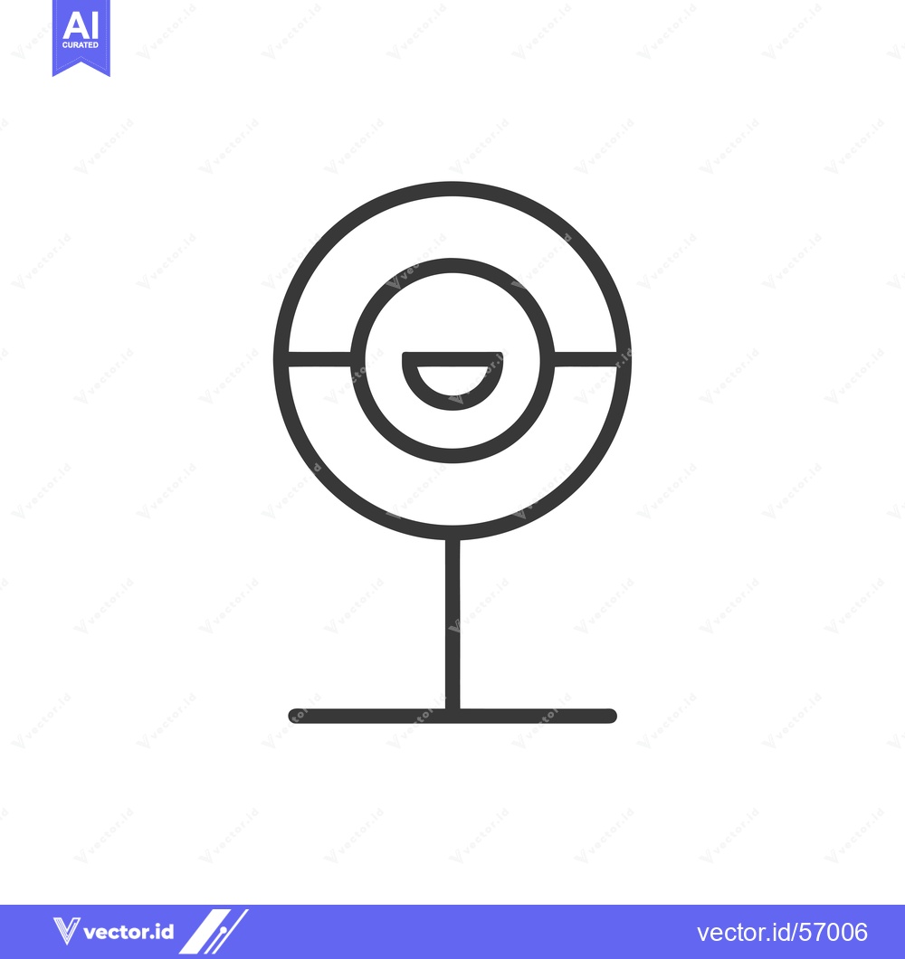 Premium Vector of Line drawing of a smiling target with a stand