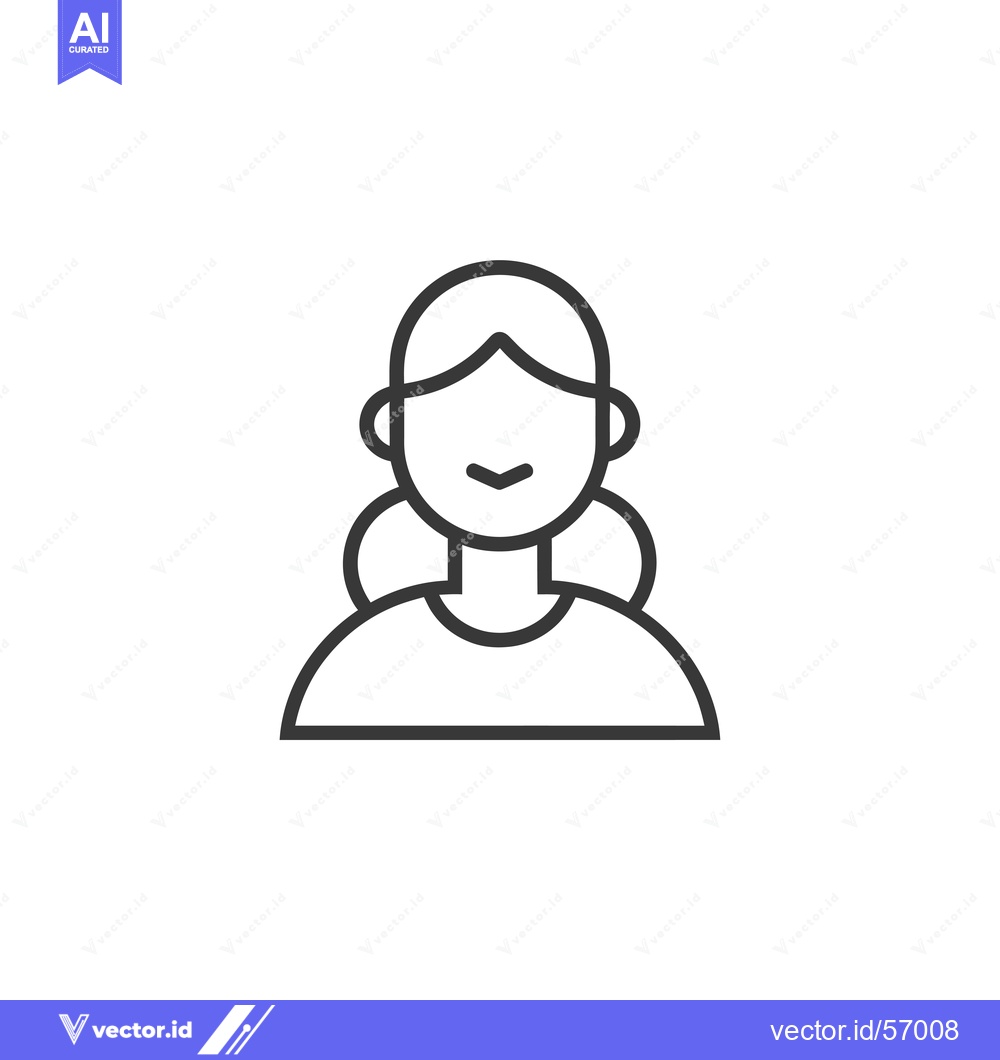 Premium Vector of Line Drawing of a Smiling Woman with Short Hair