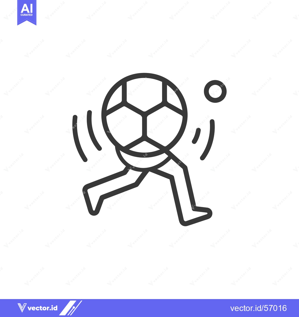 Premium Vector dari Line Drawing of a Soccer Player Running with a Ball
