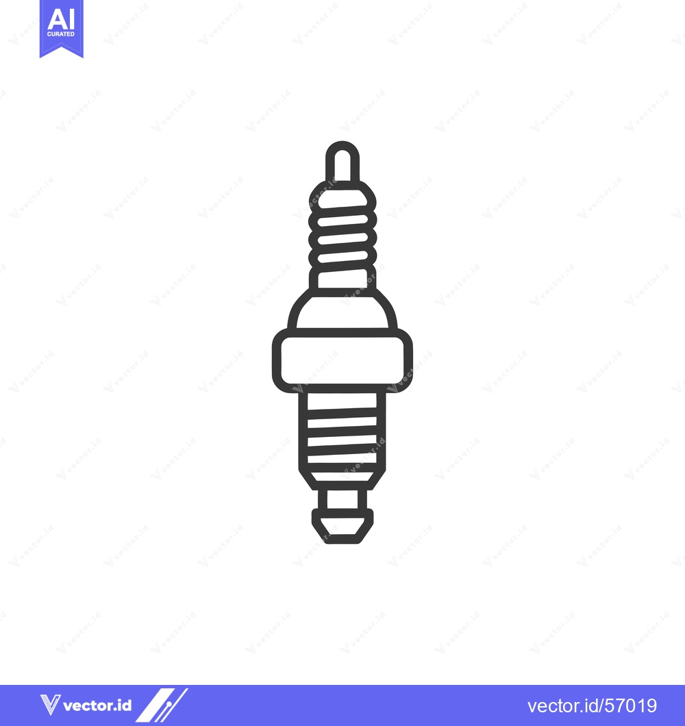 Premium Vector dari Line Drawing of a Spark Plug