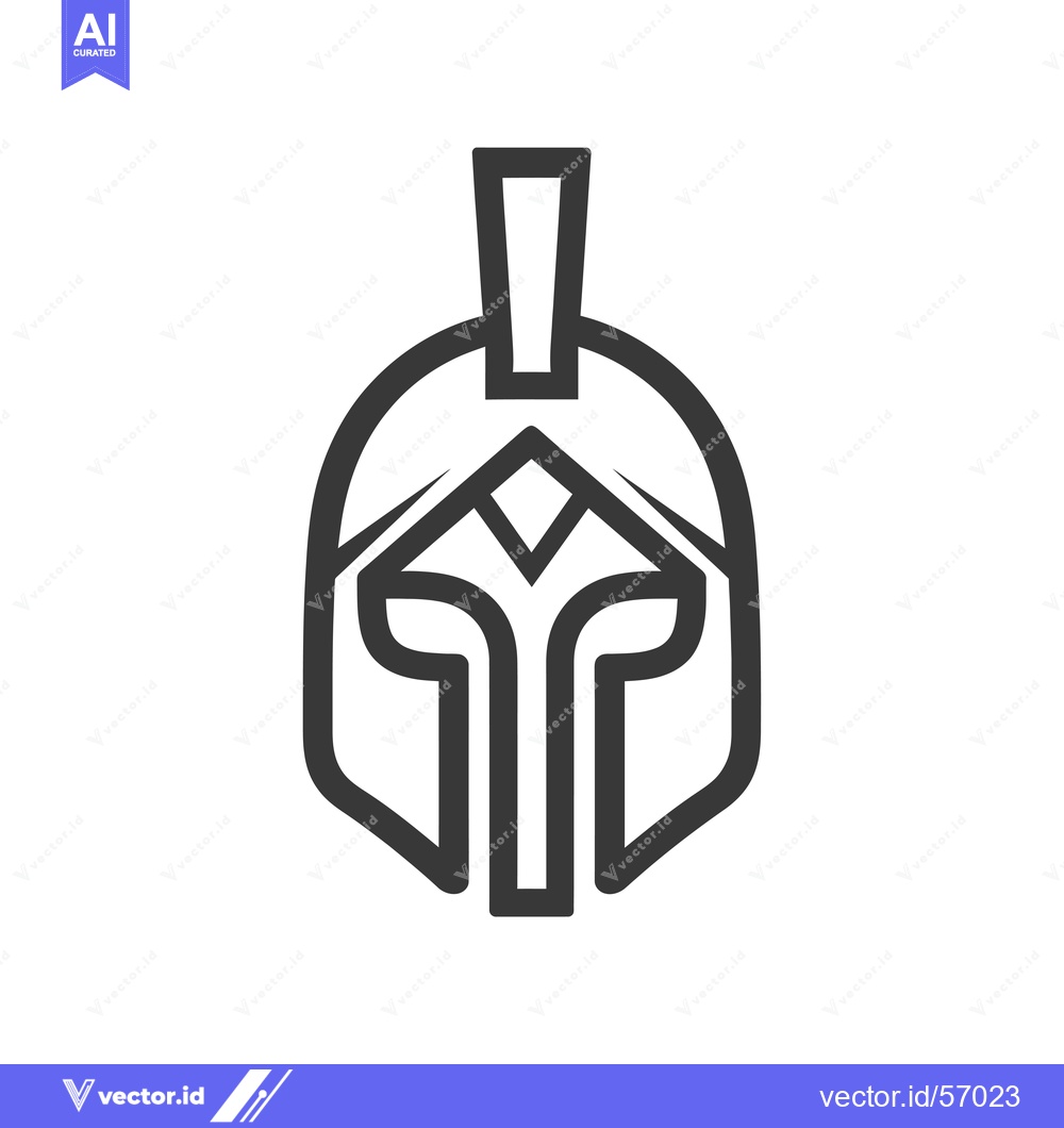Premium Vector of Line Drawing of a Spartan Helmet