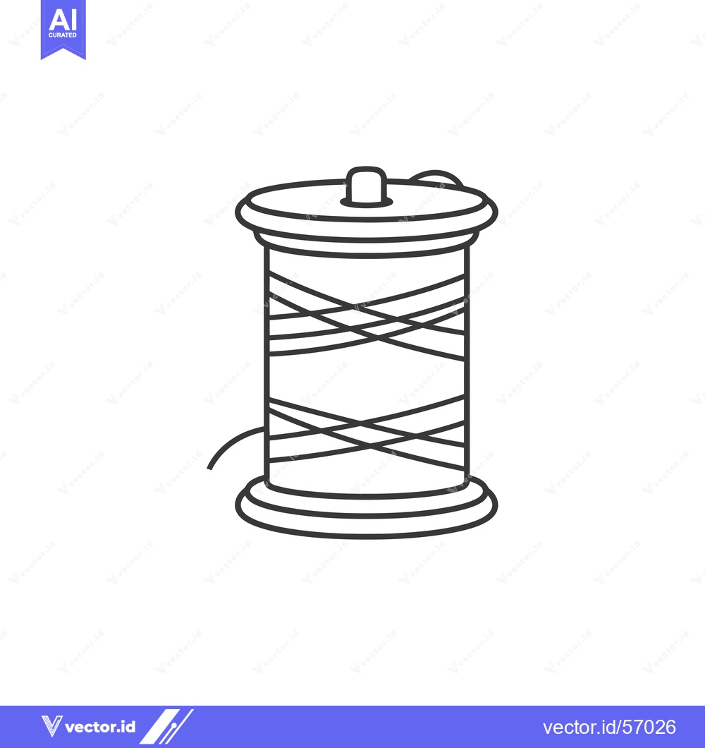 Premium Vector dari Line Drawing of a Spool of Thread