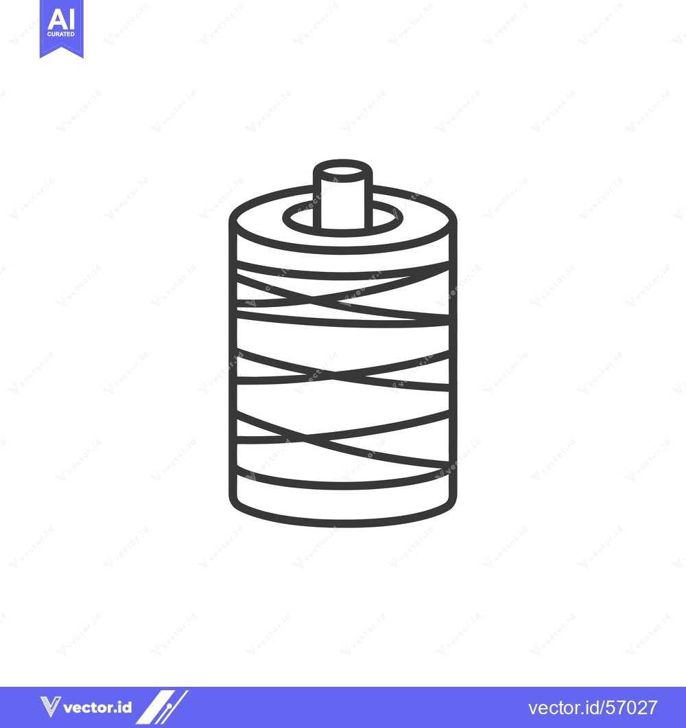 Premium Vector dari Line drawing of a spool of thread with a cap