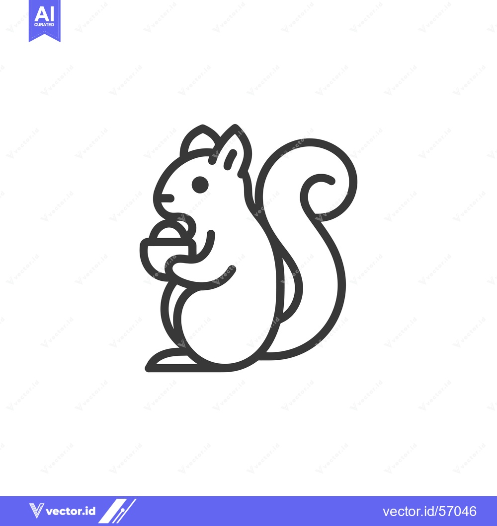 Premium Vector of Line drawing of a squirrel holding a nut