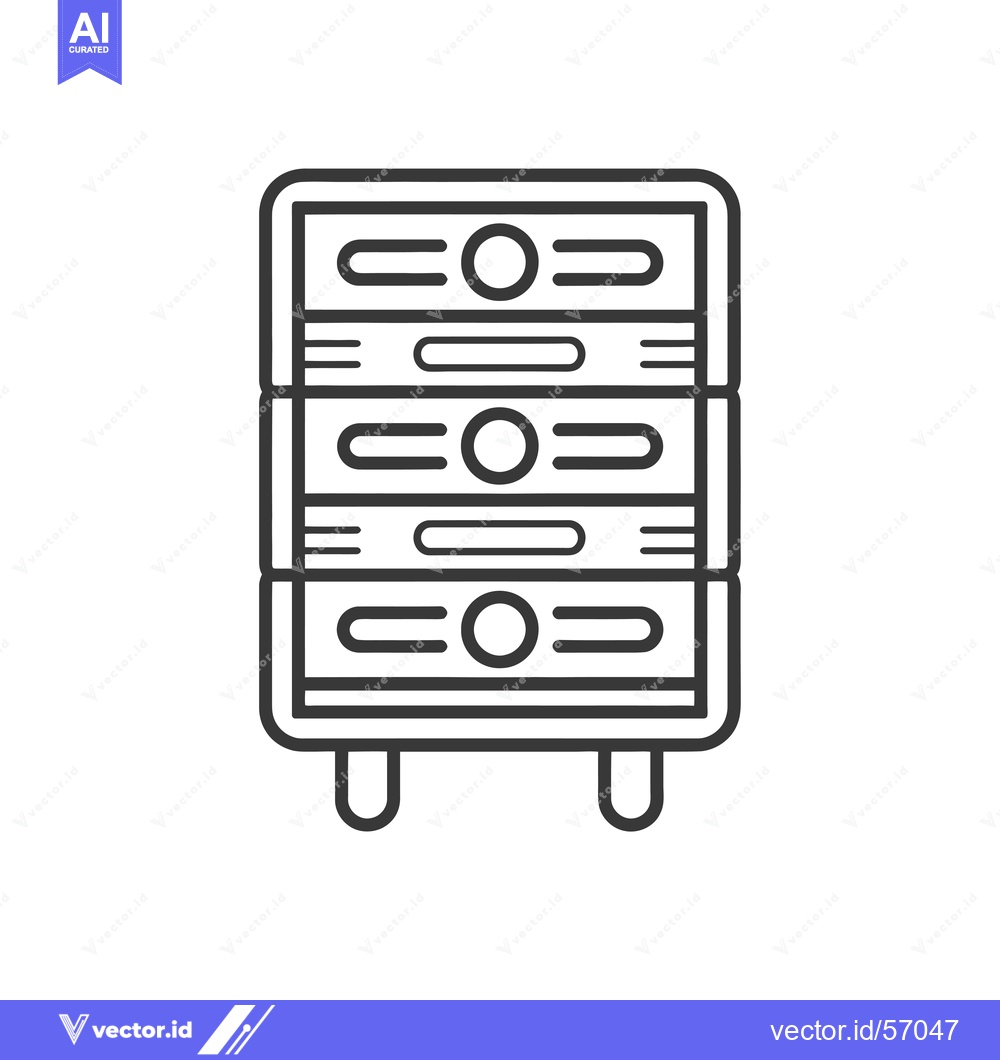 Premium Vector dari Line Drawing of a Stack of Three Drawers