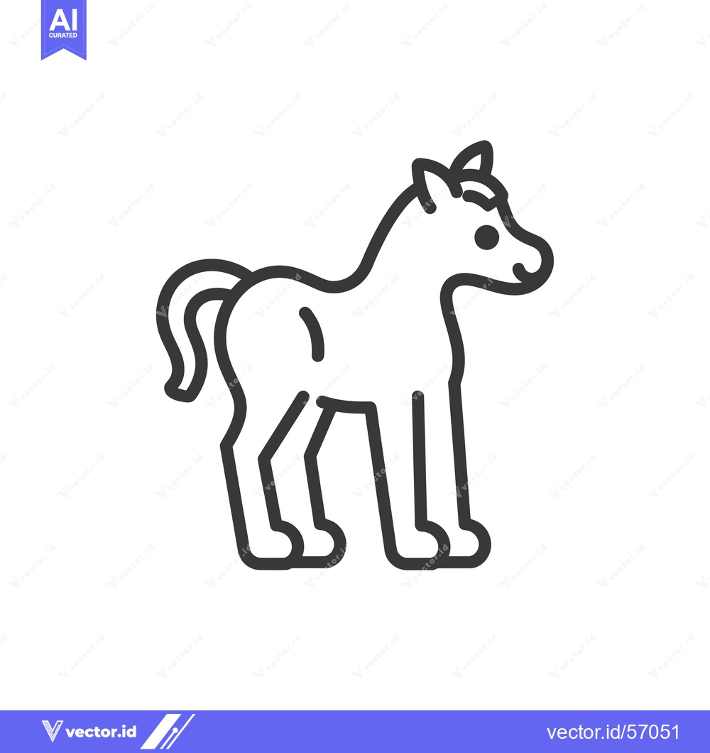 Premium Vector of Line Drawing of a Standing Horse